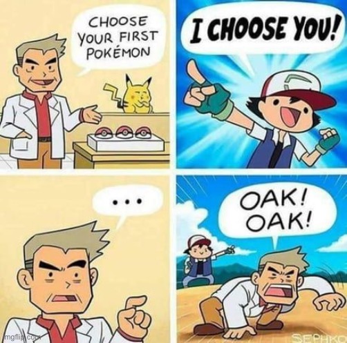 OAK OAK | image tagged in comics,pokemon,unfunny | made w/ Imgflip meme maker