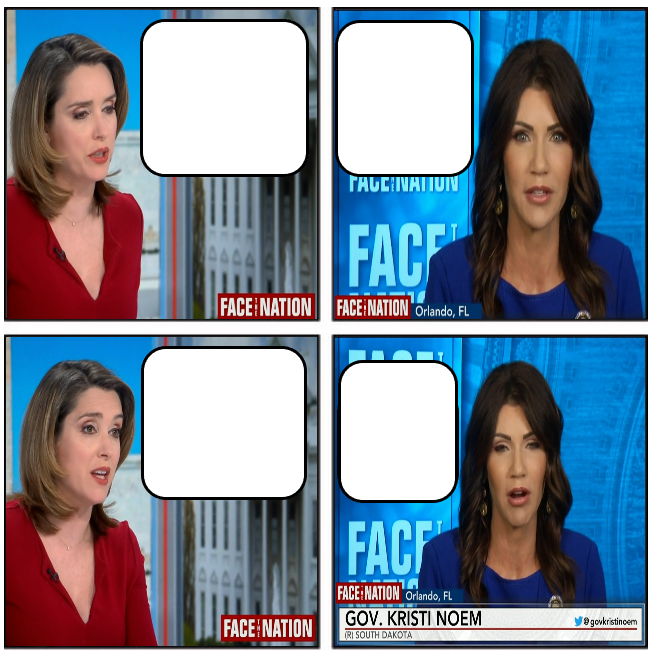 High Quality Kristi faces the Nation Blank Meme Template