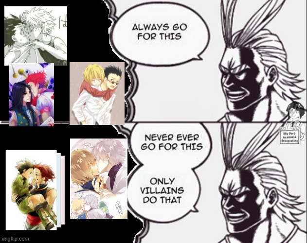OnLy VilLiAnS sHiP gOn An hIsOkA | image tagged in all might only villains | made w/ Imgflip meme maker