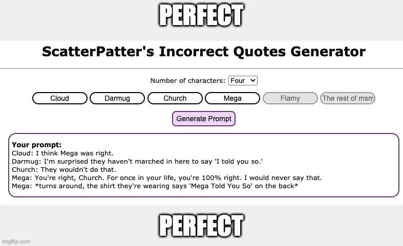 When msmg dies: | PERFECT; PERFECT | made w/ Imgflip meme maker