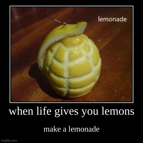image tagged in funny,demotivationals,lemonade,when life gives you lemons | made w/ Imgflip demotivational maker