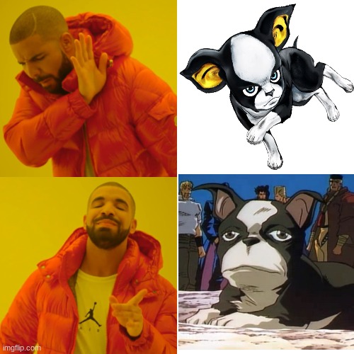 Iggy Vs OVA Iggy | image tagged in memes,drake hotline bling | made w/ Imgflip meme maker