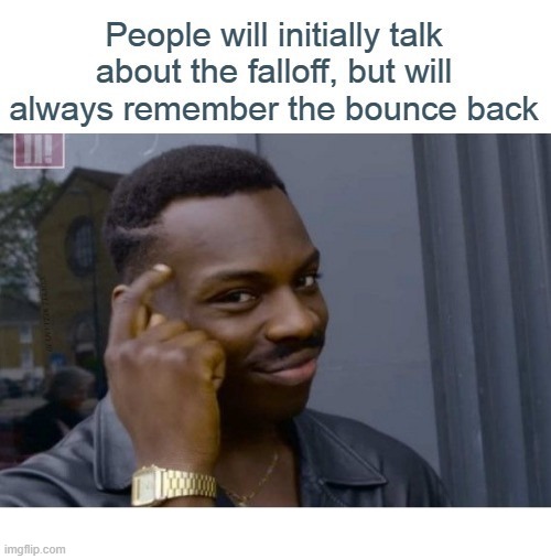 Talk About The Falloff But Will Remember The Bounce Back | image tagged in talk about the falloff but will remember the bounce back | made w/ Imgflip meme maker
