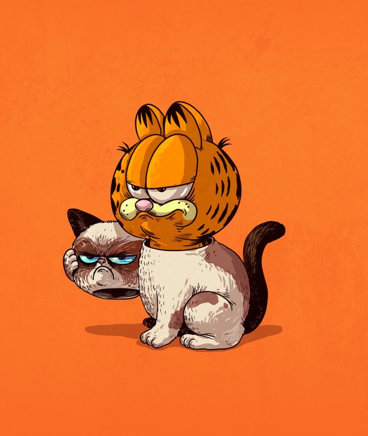Garfield is the grumpy cat Blank Meme Template