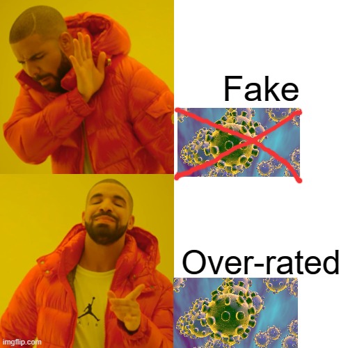 There is a difference between fake and over-rated | Fake; Over-rated | image tagged in memes,drake hotline bling,coronavirus | made w/ Imgflip meme maker