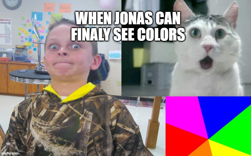 WHEN JONAS CAN FINALY SEE COLORS | made w/ Imgflip meme maker