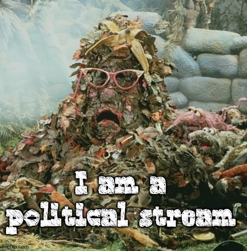 Trash Heap | I am a political stream | image tagged in trash heap | made w/ Imgflip meme maker