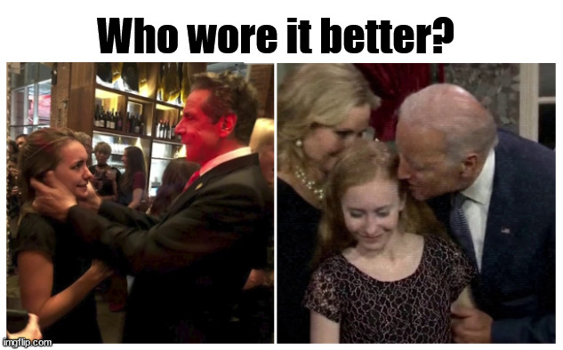 I think we might just have a tie | Who wore it better? | image tagged in eat the sausage | made w/ Imgflip meme maker