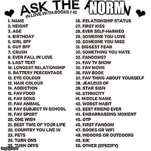 Ask A Admin | NORM | image tagged in ask a admin | made w/ Imgflip meme maker