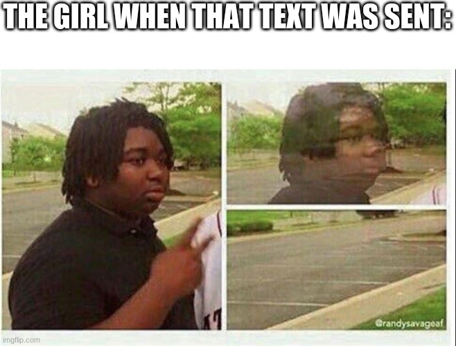 Black guy disappearing | THE GIRL WHEN THAT TEXT WAS SENT: | image tagged in black guy disappearing | made w/ Imgflip meme maker