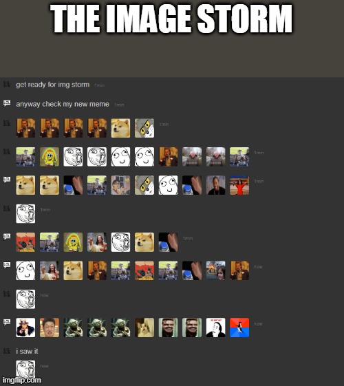just  regular day in memechat | THE IMAGE STORM | image tagged in funny memes | made w/ Imgflip meme maker