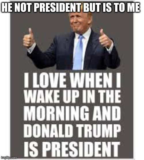 still my prsident | HE NOT PRESIDENT BUT IS TO ME | image tagged in my president | made w/ Imgflip meme maker
