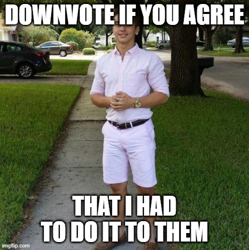 you know i had to do it to them | DOWNVOTE IF YOU AGREE; THAT I HAD TO DO IT TO THEM | image tagged in never gonna give you up,never gonna let you down,never gonna run around,and hurt u | made w/ Imgflip meme maker