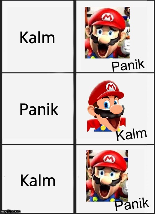 Mario SMG4 Panik Kalm Panik | Kalm; Panik; Kalm | image tagged in mario smg4 panik kalm panik | made w/ Imgflip meme maker