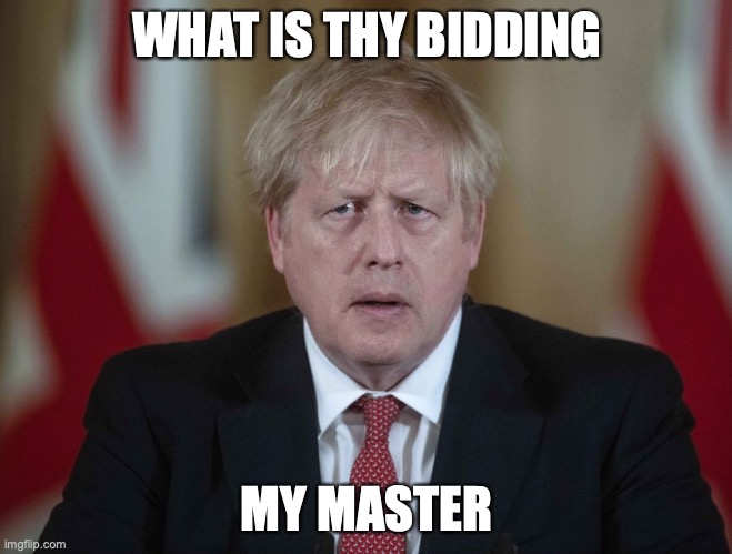 Boris Johnson confused | WHAT IS THY BIDDING; MY MASTER | image tagged in boris johnson confused | made w/ Imgflip meme maker