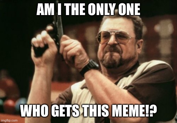 Am I The Only One Around Here Meme | AM I THE ONLY ONE WHO GETS THIS MEME!? | image tagged in memes,am i the only one around here | made w/ Imgflip meme maker