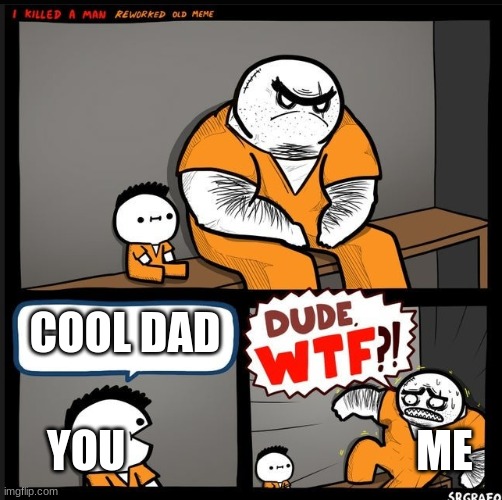 Srgrafo dude wtf | YOU                                 ME COOL DAD | image tagged in srgrafo dude wtf | made w/ Imgflip meme maker