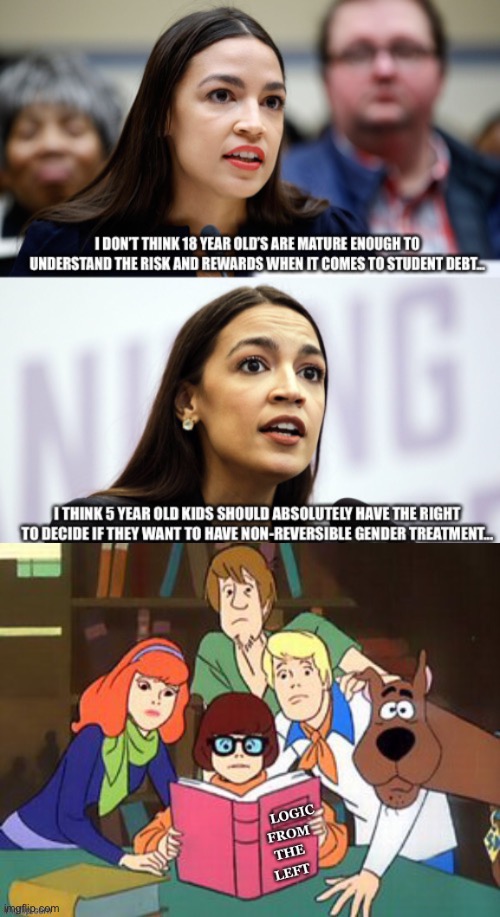 image tagged in liberal hypocrisy,scooby doo,crazy aoc,2021,aoc,leftists | made w/ Imgflip meme maker