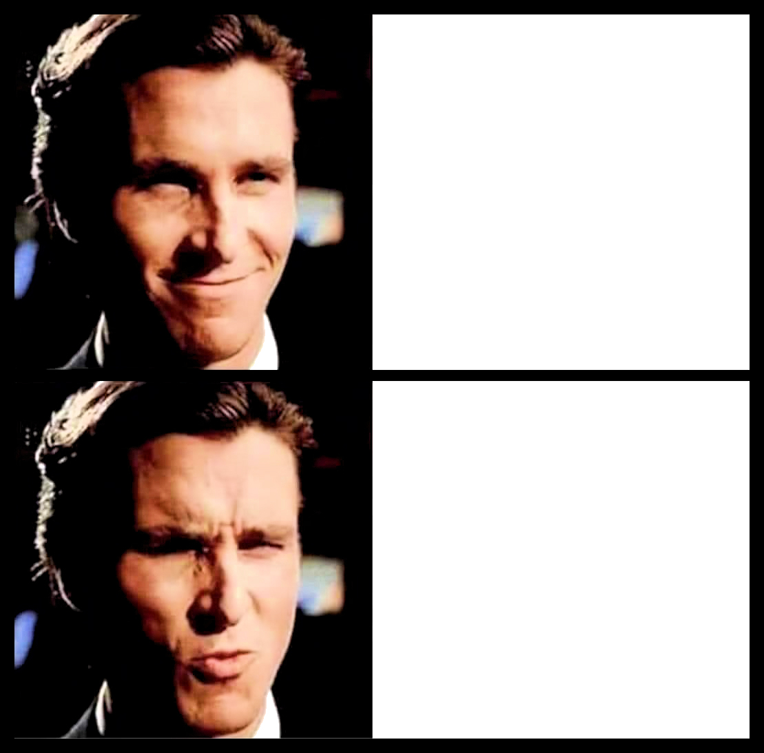 High Quality Christian Bale Smile + Ooh Blank Meme Template