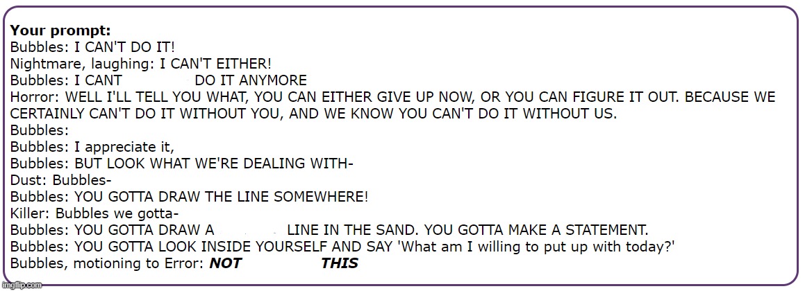 Bubbles VS Error: Before the Fight | image tagged in undertale | made w/ Imgflip meme maker