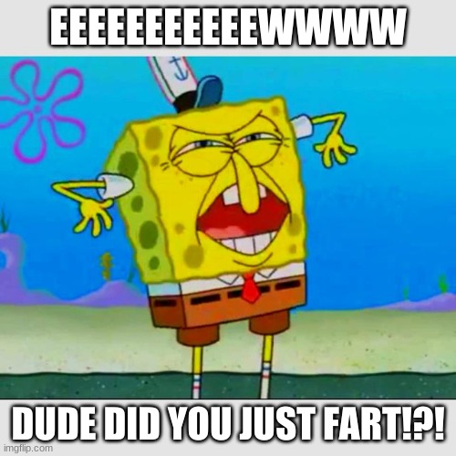 spongebob meme yet again | EEEEEEEEEEEWWWW; DUDE DID YOU JUST FART!?! | image tagged in spongebob | made w/ Imgflip meme maker