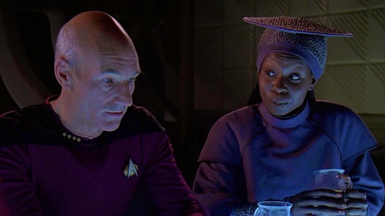 Picard and Guinan Blank Meme Template