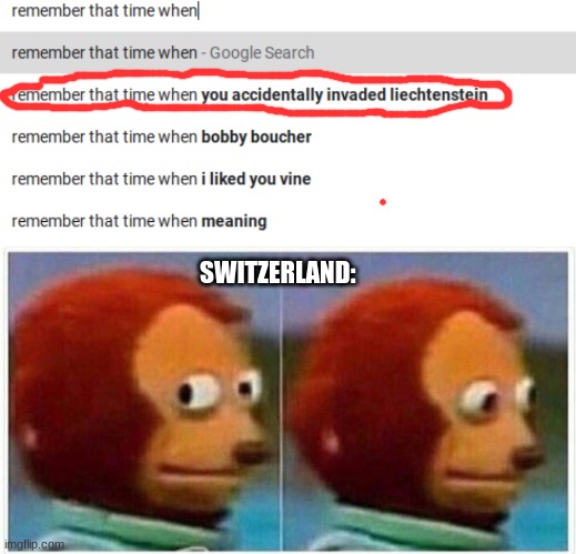 the unwinged hussars | SWITZERLAND: | image tagged in memes,monkey puppet,historical meme | made w/ Imgflip meme maker