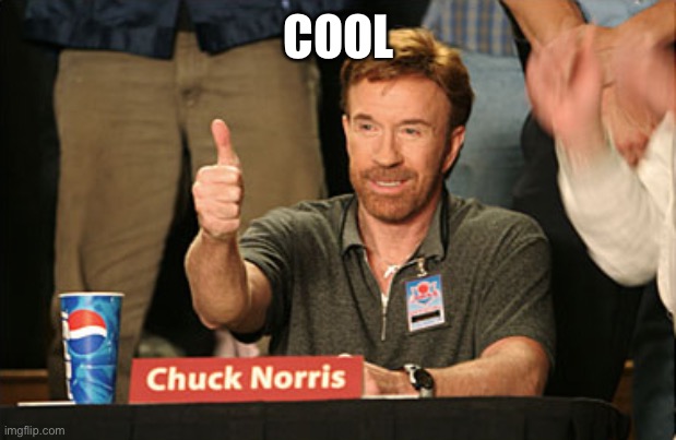 Chuck Norris Approves Meme | COOL | image tagged in memes,chuck norris approves,chuck norris | made w/ Imgflip meme maker