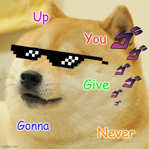 D'lloR kciR | Up; You; Give; Gonna; Never | image tagged in memes,doge,nggyu | made w/ Imgflip meme maker