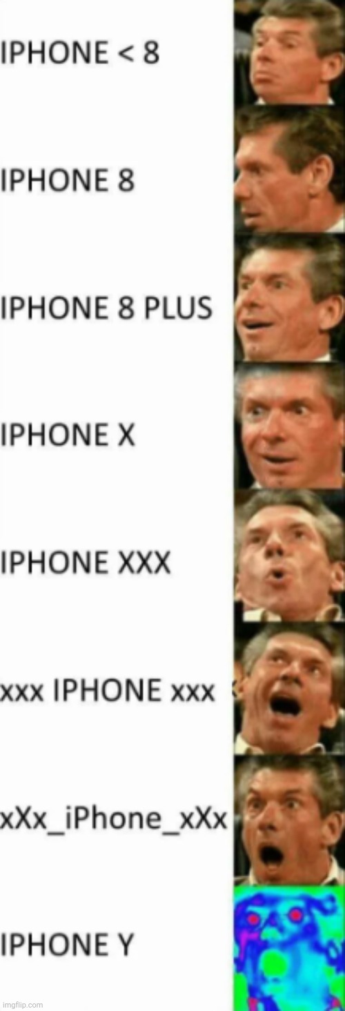 iPhone y | image tagged in mr mcmahon reaction,iphone,iphone x | made w/ Imgflip meme maker