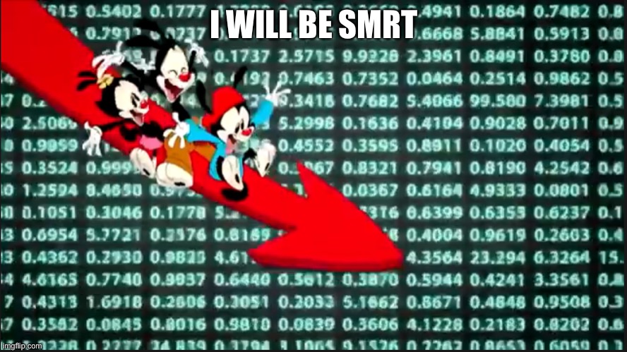 Smrt Animaniacs | I WILL BE SMRT | image tagged in smrt animaniacs | made w/ Imgflip meme maker