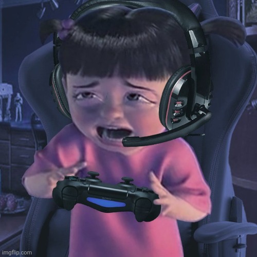 Boo Playing Games | image tagged in monster inc,gaming,sadness | made w/ Imgflip meme maker