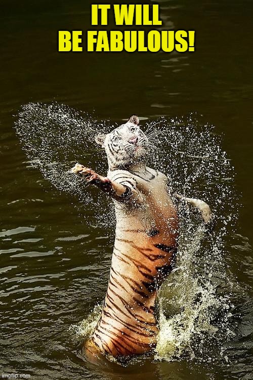 Fabulous Tiger | IT WILL BE FABULOUS! | image tagged in fabulous tiger | made w/ Imgflip meme maker