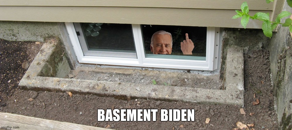 Basement Biden | BASEMENT BIDEN | image tagged in memes,creepy joe biden,basement dweller,not my president,fun,political meme | made w/ Imgflip meme maker