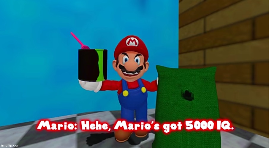 Hehe. Marios got 5000 IQ | image tagged in hehe marios got 5000 iq | made w/ Imgflip meme maker