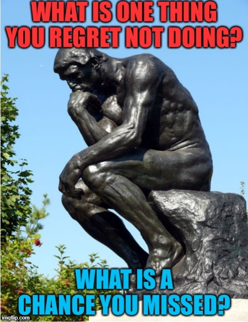 Something you should have done, but never did | image tagged in deep thoughts,the_think_tank,the thinker,memes | made w/ Imgflip meme maker