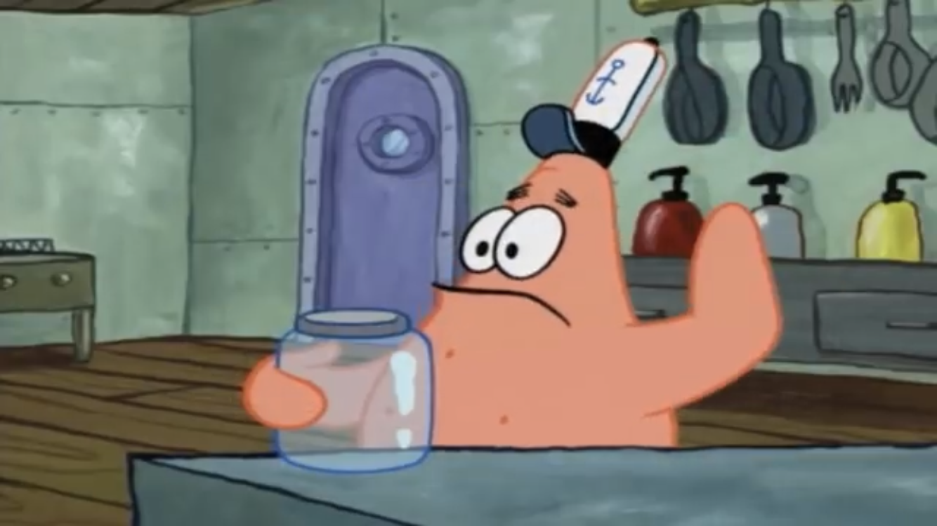 High Quality Patrick Jar Blank Meme Template