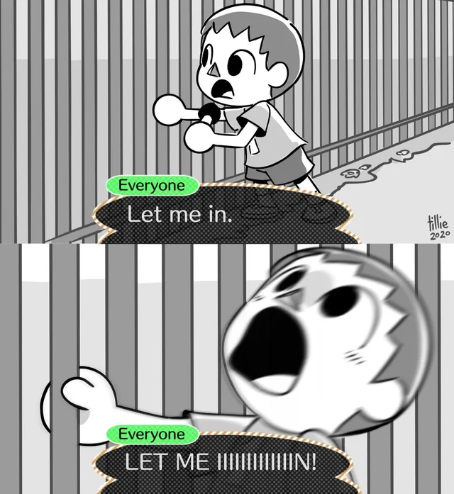 High Quality Animal crossing let me in Blank Meme Template