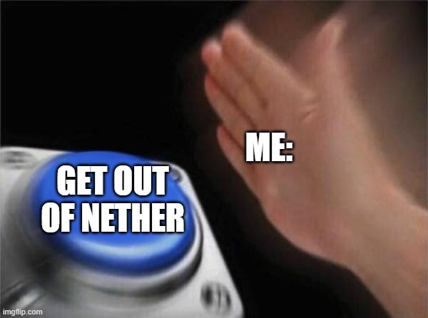 Blank Nut Button Meme | ME: GET OUT OF NETHER | image tagged in memes,blank nut button | made w/ Imgflip meme maker