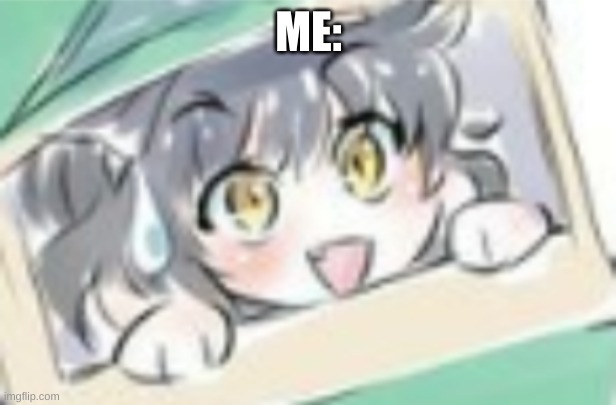 Extremely nervous kitten time | ME: | image tagged in extremely nervous kitten time | made w/ Imgflip meme maker