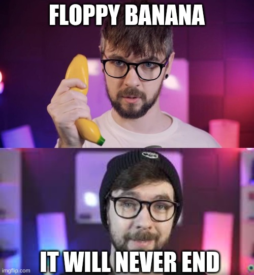 floppy banana | FLOPPY BANANA; IT WILL NEVER END | image tagged in memes | made w/ Imgflip meme maker