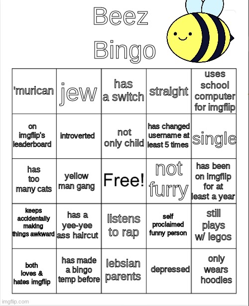 plz try it | image tagged in beez bingo | made w/ Imgflip meme maker