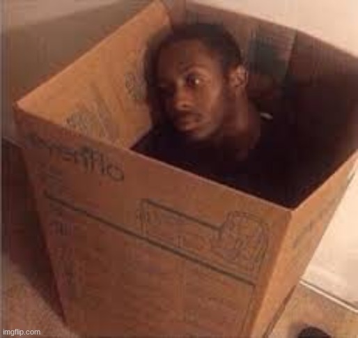 Black dude in a box Blank Meme Template