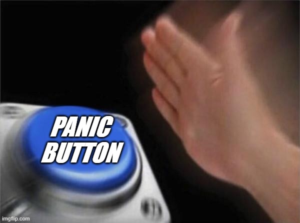 Blank Nut Button Meme | PANIC BUTTON | image tagged in memes,blank nut button | made w/ Imgflip meme maker