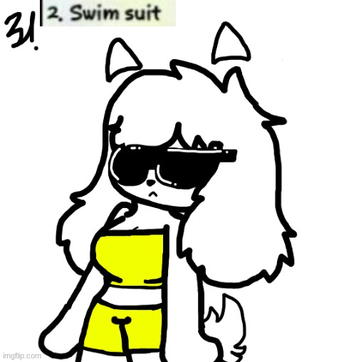 Why I put her in yellow I have no idea. | image tagged in swift,swimsuit,oc's | made w/ Imgflip meme maker