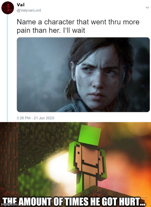 ouch | THE AMOUNT OF TIMES HE GOT HURT... | image tagged in name one character who went through more pain than her | made w/ Imgflip meme maker