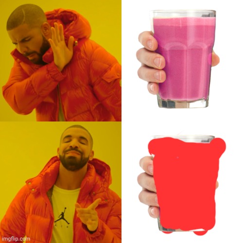 Drake Hotline Bling | image tagged in memes,drake hotline bling,red milk,strawberry milk | made w/ Imgflip meme maker