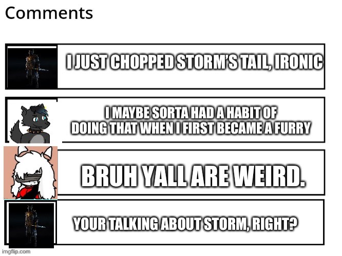 YOUR TALKING ABOUT STORM, RIGHT? | made w/ Imgflip meme maker