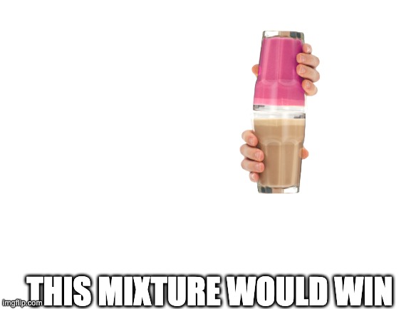 Blank White Template | THIS MIXTURE WOULD WIN | image tagged in blank white template | made w/ Imgflip meme maker