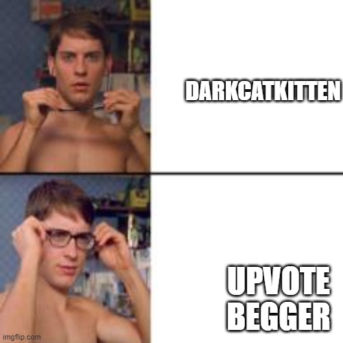 Peter Parker Glasses | DARKCATKITTEN UPVOTE BEGGER | image tagged in peter parker glasses | made w/ Imgflip meme maker